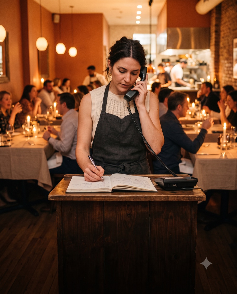 Busy restaurant with staff
