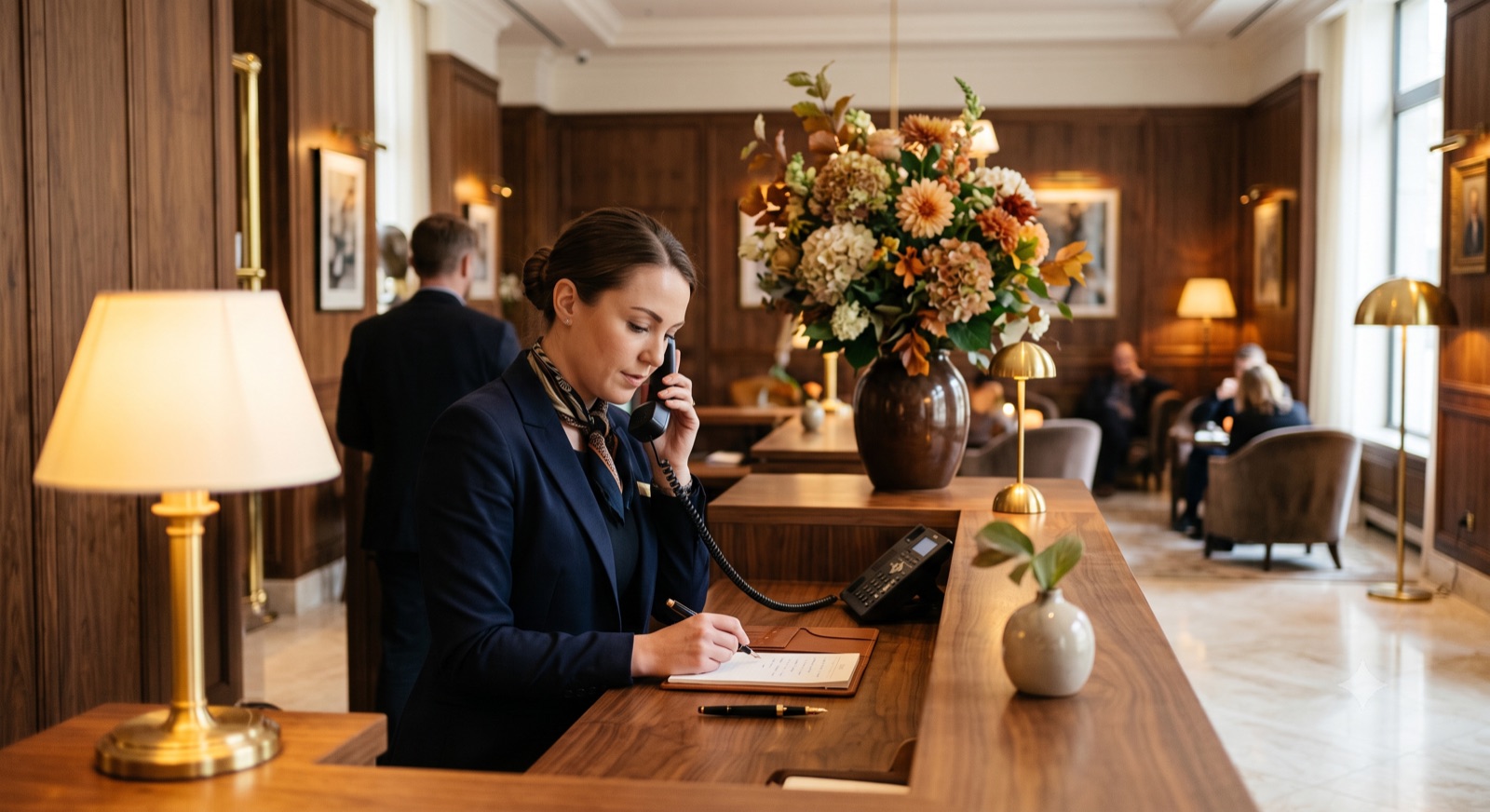 Premium hotel lobby reception